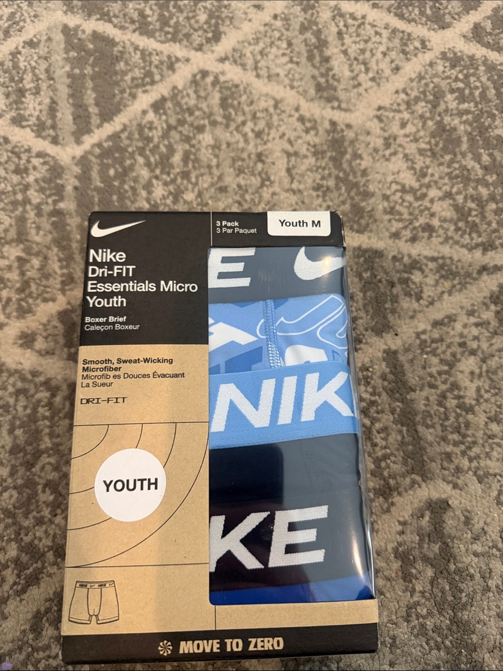 Nike Youth Dri-FIT Essentials Micro Boxer Briefs - Blue/Light Blue/Navy